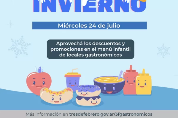 Gastronómicos de Tres de Febrero ofrecen descuentos en el menú infantil 3fgastronomicos